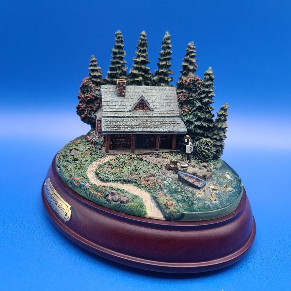 Thomas Kinkade The End of a Perfect Day Lighted Figurine Hawthorne Village 2001 - Picture 3 of 9